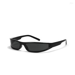 Óculos de sol 2023 estilo futuro armação estreita masculino tendência personalizada colorido protetor solar feminino