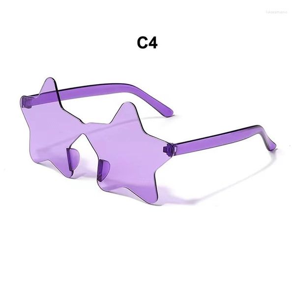 Gafas De Sol 2023 Jelly Candy Color Pentagram Star Ladies -free Hombres Y Mujeres Sin