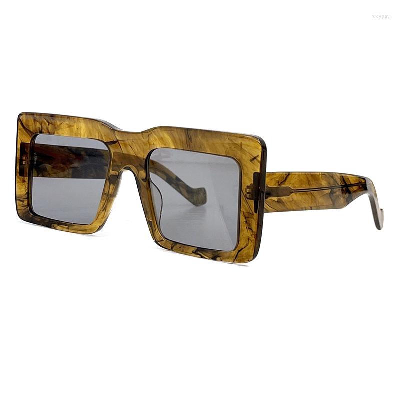 Solglasögon 2023 Senaste kvinnor Acetat Square Frame Sun Glasses Trend Retro Eyewear Travel Outdoor Top Quality UV400 Shades