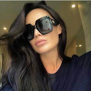 Lunettes de soleil 2023 Luxury Fashion Brand Designer Big Frame Ladies Oculos Men Driving Outdoor 97394