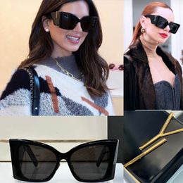 Lunettes de soleil 2023 rectangle de luxe femmes marque designer rétro clair lunettes de soleil femme surdimensionné noir nuances rue caméra lunettes de soleil SLM119