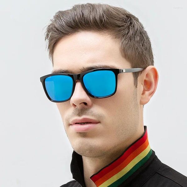 Gafas de sol 2023 Película de brillo parcial para hombres Excursión deportiva Pesca Conducción Fiesta Regalo de cumpleaños Tendencia Moda