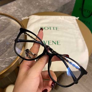 Lunettes de soleil 2023 New High Quality Quan Zhilong's Same Style Xiaoxiangjia Black Plain Face Glasses for Women 3408 Sheepskin Knitted Mirror Legs Myopia Eye Frame