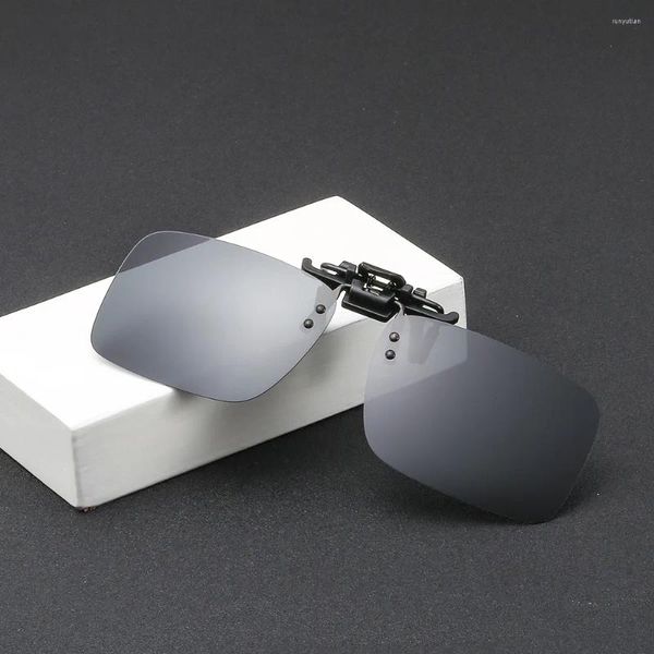 Gafas de sol 2023 Clip cuadrado personalizado y creativo para gafas de noche de día con lentes polarizadas para hombres