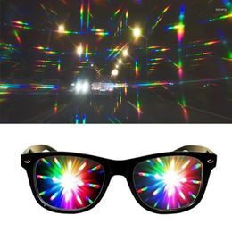 Lunettes de soleil 2023 Phoenix Premium Diffraction 3D Prism Raves Lunettes en plastique pour feux d'artifice Affichage Laser Montres Rainbow Grilles