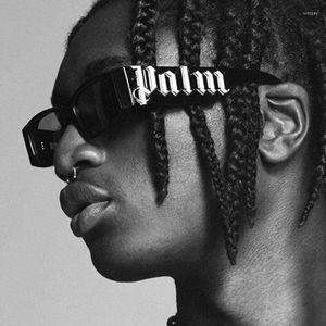 Zonnebril 2023 Punk Stijl PALM Letters Mode Zwart Frame Ins Hip Hop Zonnebril Unisex Voor Vrouwen Mannen