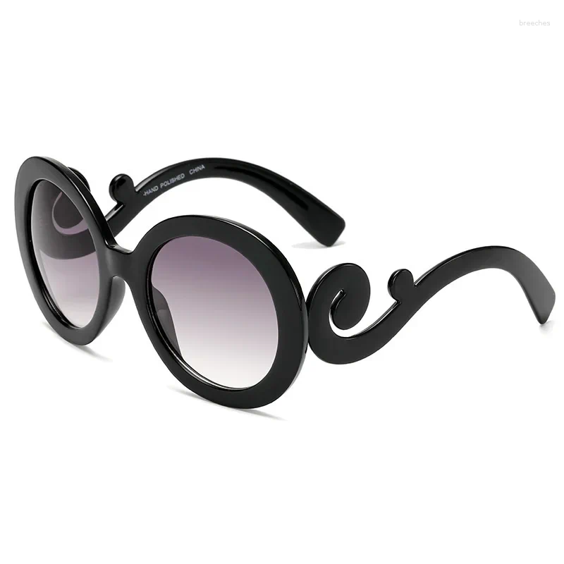 Sunglasses 2023 Round Women Vintage Gradient Brand Designer Letter Sun Glasses Retro Girls Ladies Black White Red
