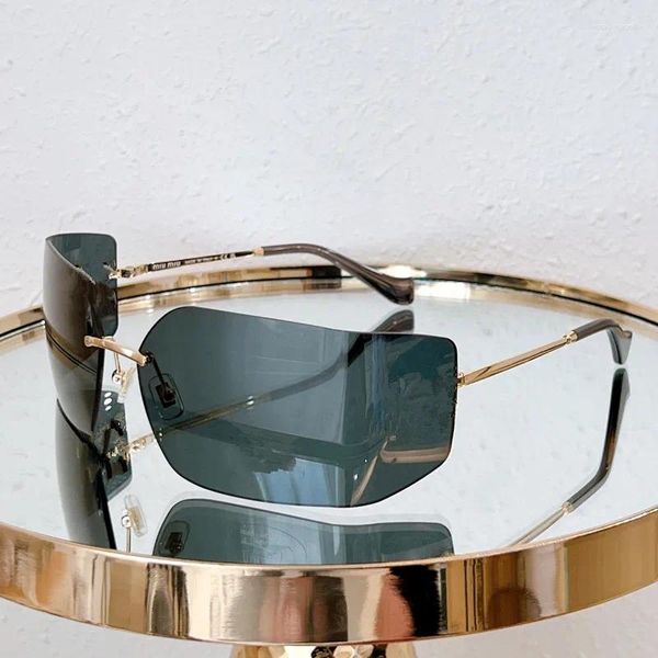 Lunettes de soleil 2023 Vente de métal sans bordure grand rectangle pour femmes mode lunettes de protection UV en plein air
