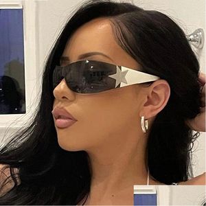 Lunettes de soleil 2023 étoiles One Piece Luxury Punk Rimless Women Esigner Y2k Sun Glasse Men Goggle Shades UV400 Fashion Eyewear SG559 Drop Ot5ap