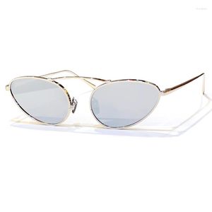 Lunettes de soleil 2023 été mode femmes yeux de chat conception alliage acrylique cadre lunettes vacances verre