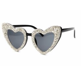 Lunettes de soleil 2023 femmes or argent gravier marque pour hommes luxe rétro amour coeur forme été femme nuances