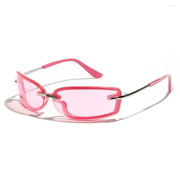 Lunettes de soleil 2023 Y2K Mode Carré Couleur Bonbon Femmes Hommes Marque Vintage Punk Miroir Lunettes de Soleil Femmes Nuances