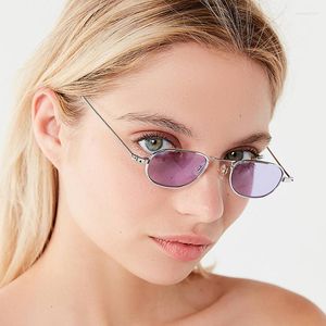 Zonnebrillen 2023 ZONNEBRIL DAMES Dames Beach Hawaii Zonneglazen Merk metalen Ronde frames Vintage UV400 Oculos Gafas de Sol N416