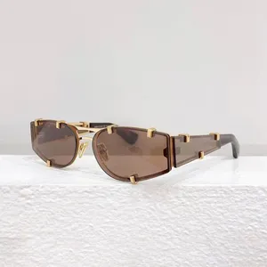 Lunettes de soleil 2024 Arrive Cat Eye pour hommes Classic Street Fashion Brown Sun Lunettes BV1206S Light Luxury Solar Femmes