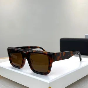 Lunettes de soleil carrées pour hommes, nuances légères de luxe, GV40039U, tortue, faites à la main, en acétate, solaires, arrivée 2024