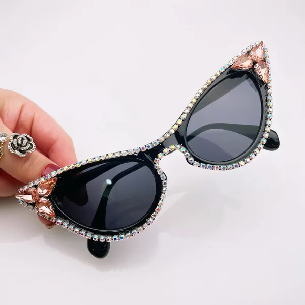 Lunettes de soleil 2024 baroque carré femmes cristaux sexy filles lunettes de soleil strass nuances pour fête feminino