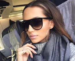 Lunettes de soleil 2024 Big Femmes Vintage Rétro Plat Top Lunettes de soleil surdimensionnées Square Pilot Luxury Designer Grand Black Shades Lunettes de soleil