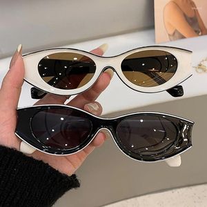 Gafas de sol 2024 Cat Opal Oval Fashion Fashion Trendy Vintage Femenina Femenina Diseñadora de gafas para damas