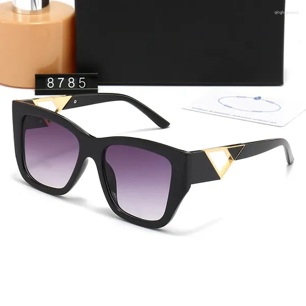 Gafas de sol 2024 Diseñador Gafas clásicas Goggle Luxury 8785 Playa al aire libre Gafas de sol para hombre Mujer Mezcla Color Opcional Triangular