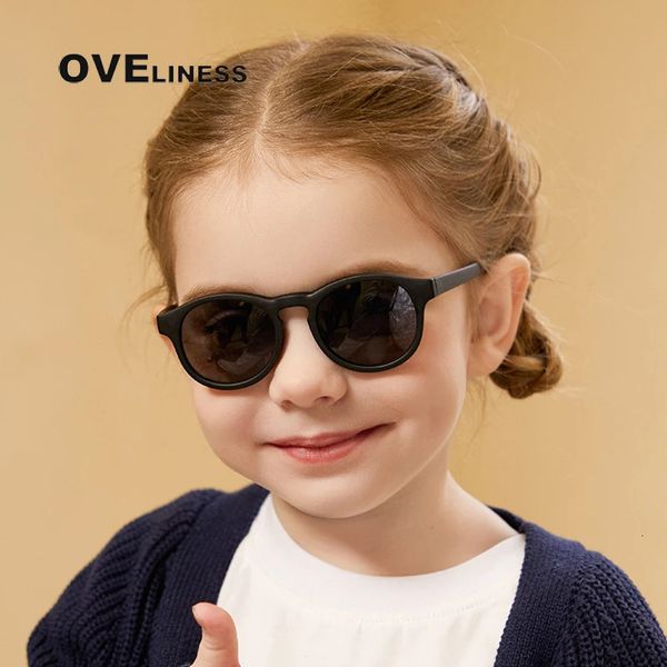 Lunettes de soleil 2024 mode enfants lunettes de soleil enfants lunettes de soleil polarisées garçons filles lunettes Silicone sécurité bébé nuances UV400 lunettes 231017