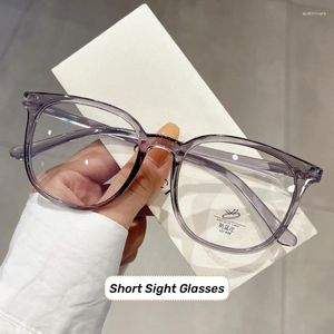 Gafas de sol 2024 Moda Retro Ultra Light Near Sight Eyewear Ultralight Large Frame Myopia Gafas Anti-Blue Short Eyeglasses