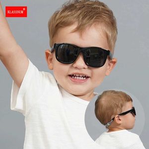 Lunettes de soleil 2024 Lunettes de soleil polarisées 1 2 ans Garçons Girl Sécurité Baby Infant Shades Eyewear Anti UV400 Soft Cadre avec Cord D240429