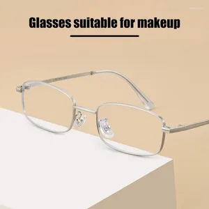 Zonnebril 2024 Koreaanse Mode Vierkante Frame Brillen Vrouwen Mannen Metalen Clear Lens Bril Computer Anti Blauw Licht Student