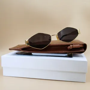 Lunettes de soleil de luxe de styliste pour femmes, classiques en métal, œil de chat, petites lunettes élégantes, mode féminine UV400, 2024