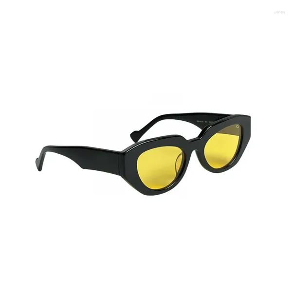 Gafas de sol 2024 Oval Acetato Chica Negro Para Mujeres Vintage Fiesta Estética Moda Extraña Marca Diseñador Fresco Verano Gafas de sol