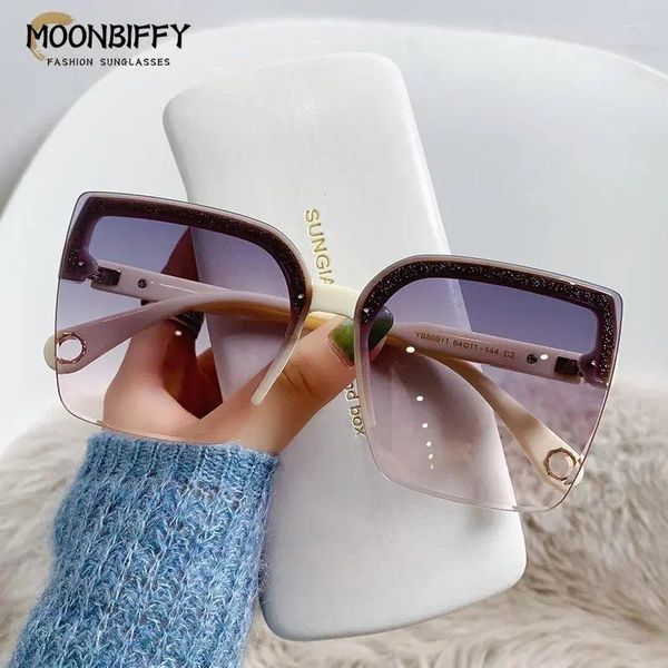 Gafas de sol 2024 Mujer de gran tamaño Fashion Vintage Square Sun Glass Diseño de la marca Eyewear Sombras femeninas Gafas de Sol Uv400