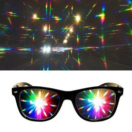 Lunettes de soleil 2024 Phoenix Premium Diffraction 3D Prism Raves Lunettes en plastique pour feux d'artifice Affichage Laser Montres Rainbow Grilles