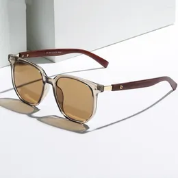 Lunettes de soleil 2024 rétro pour hommes mode lunettes carrées vintage femmes luxe bois anti-blu-ray lentille lunettes