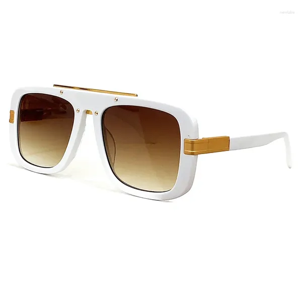 Lunettes de soleil 2024 Square Acetate Mix Alliage Cadre Femmes Hommes Marque Designer Haute Qualité Gafas De Sol Hombre