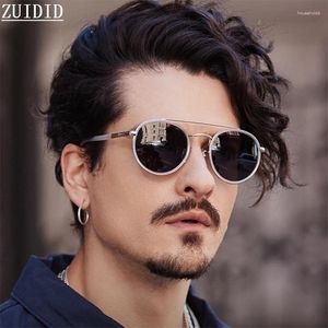 Lunettes de soleil polarisées Steampunk pour hommes, ovales, tendance, Punk, Vintage, à la mode, Gafas De Sol Hombre Lunette Soleil Homme, 2024