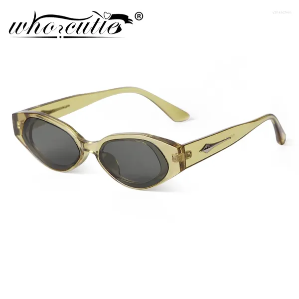 Gafas de sol 2024 Tendencia marrón marco verde ojo de gato Mujeres Marca de color rosa Cateye Cateyos Sombras de gafas Sol Gafas Hembra Macho Uv400