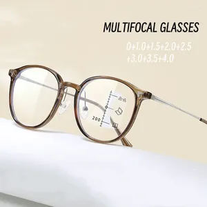 Lunettes de soleil 2024 TREND TR90 ANTI-BLUE LUMIÈRE MULTIFOCAL LEATES MODE PROGRANDE PROCHEMENT PROCHE LES EYOEAR MEN VINTAGE MENSEURS FEMMES FEMMES