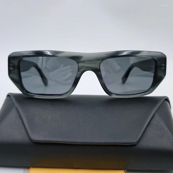 Lunettes de soleil 2024 Fashion Fashion Men de femmes Classic Small Square Acétate Eyeglass pour Femelle Male Polarisée UV400 Lunettes