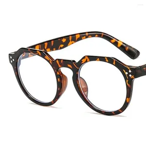 Lunettes de soleil 2024 Vintage anti-bleu Lunes Lumières Femmes Femmes Hommes transparents Round Computer Optical Eyeglass Ultralight Big Frame Eyewear