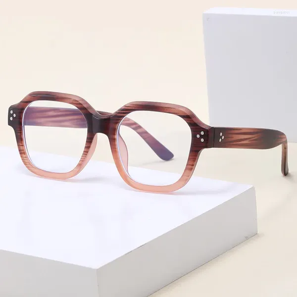 Lunettes de soleil 2024 Grain de bois anti-bleu Lunes Lumières Étudiant Collier blanc Collier Box Box Style