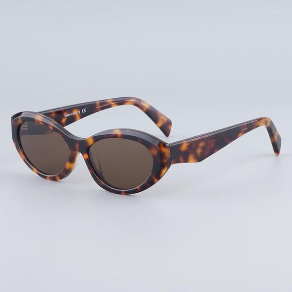 Gafas de sol 26z Oval Trangular Pierna Acetato Diseñador original Marca Uv400 Negro Hombres Estilo Anteojos Mujeres Gafas graduadas