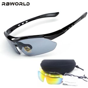 Lunettes de soleil 3 Lenses Cycling Sungass Sunshes Glass Mothes Motorcycle UV400 Sun Verres Sports Outdoor Bicycle de vélo Tr90 LOGGLES ACCESSOIR