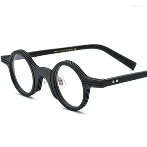Zonnebril 36mm Kleine Ronde Brilmontuur Mannen Vrouwen Anti Blauw Licht Bijziendheid Vintage Acetaat Brillen Recept Brillen