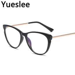 Zonnebrillen 49769 Plastic Titanium Anti Blauw Licht Retro Cat Eye Brilmontuur Mannen Vrouwen Optische Mode Computer Eyeglasses271b