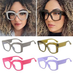 Zonnebrillen 5 kleuren transparante anti-blauwe lichtglazen dames high-definition bril met een bril Fashion vintage grote brillenkader