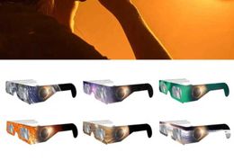 Gafas de sol 6/12 piezas de disparo seguro Resistente a los rayos UV Color Papel de impresión de imagen solar Gafas de observación de luz solar directa neutra45 H240316