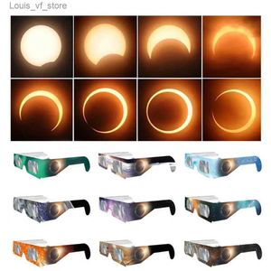 Lunettes de soleil 6/12 pièces de lunettes à éclipse solaire avec blocage de la lumière UV pour une visualisation en toute sécurité.Papier d'impression couleur soleil H240316