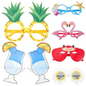 Lunettes de soleil 6 pièces accessoires ananas fête Luau décorations autres lunettes en plastique drôle Banquet adultes Costume décoratif