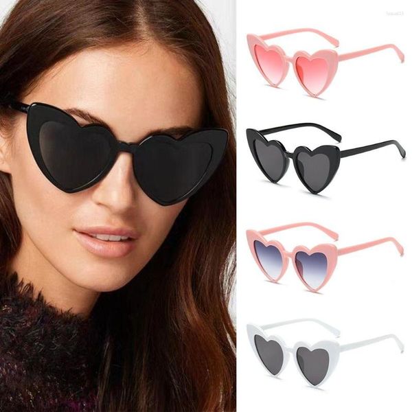 Gafas de sol 6 piezas fiesta playa en forma de corazón lindo protección UV400 gafas de sol retro amor para las mujeres