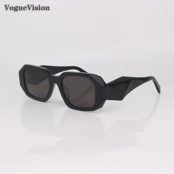 Gafas de sol rectangulares de acetato para mujer con diseño tridimensional de patillas