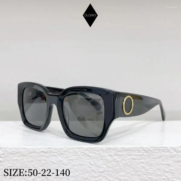Lunettes de soleil acétate carrée noire vintage femme femelle de mode de mode concepteur rectangle lunettes steampunk hommes verres de soleil